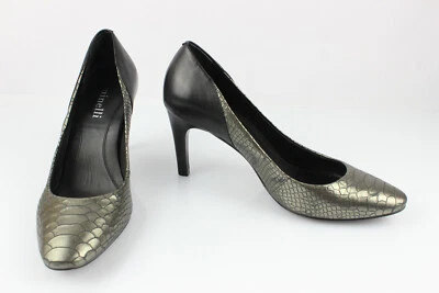 MINELLI Escarpins Cuir Bronze et Noir façon Python T 38  - Photo 1/4