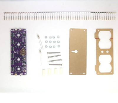 DIY KIT Nixie Tube Clock IN-12 PCBA Digital IN12 Sockets+neon+Acrylic.No Tube.