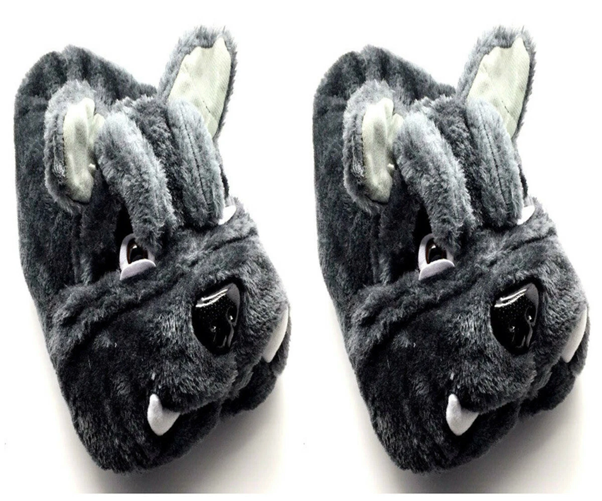 Bulldog Cozy Plush Slippers kids adult one size fits all Soft