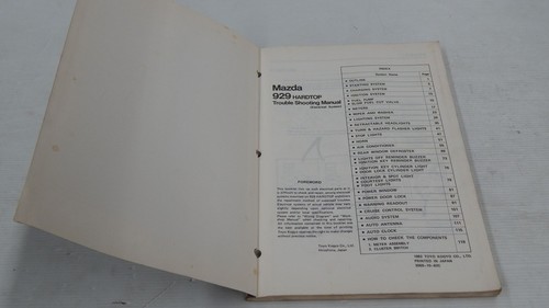 MAZDA 929 HARDTOP ELECTRICAL WIRING TROUBLESHOOTING MANUAL BOOK ORIGINAL GENUINE - Picture 2 of 7