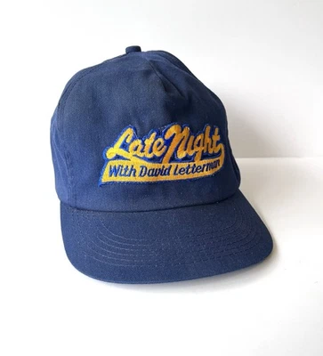 1980s Vintage Late Night With David Letterman Hat Snapback Hat Navy Blue TV - Image 1 of 4
