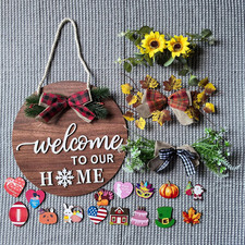 Interchangeable Welcome Sign, Welcome Sign for Front Door, Holiday Decorations,