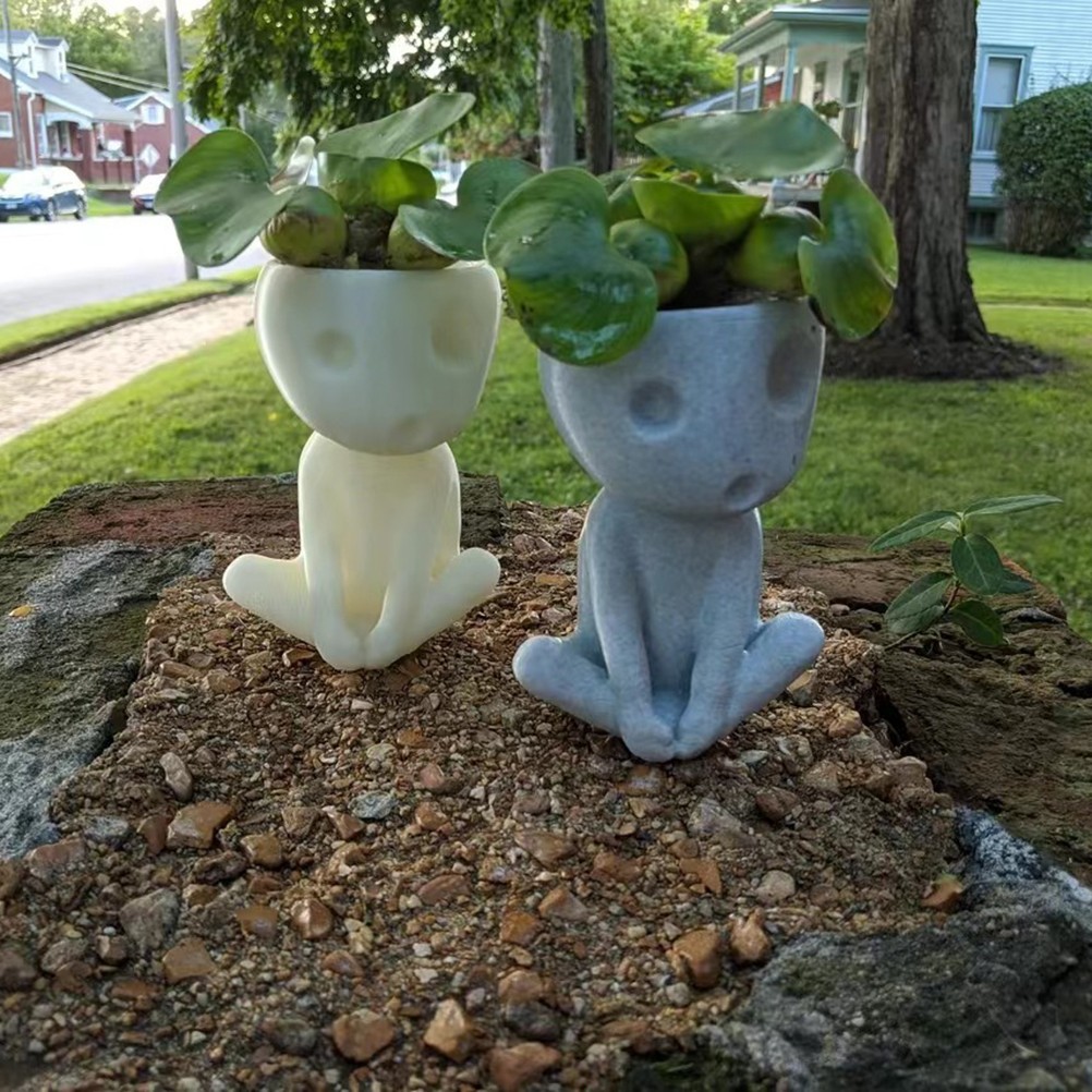 ⊹Luminous Face Planter Pot Head Flower Pot Cute Resin Succulent Planter