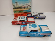 Vintage KYOEI Japan Friction Car Metal Set RARE Pan Am BOAC Royal Dutch Air Port