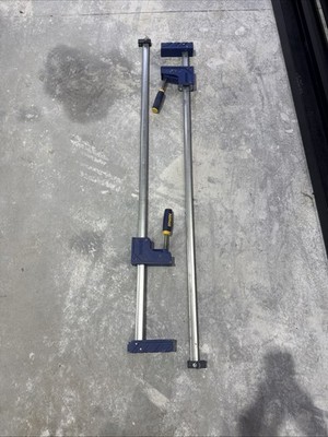 2 Irwin 48  Capacity 3 3/4  Throat depth Bar Clamps 1150lb Clamp Press 55 spread