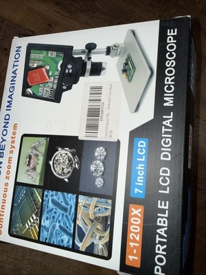 Digital Microscope 7'' Large Color Screen LCD 12MP 1-1200X Magnification