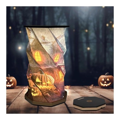 Halloween Decorative Portable Table Lamp, Unique Folding Paper Lantern, Cordl...