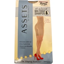 ASSETS by Spanx Hi-Waist Mid-Thigh Shaper Nude Size 1 Slimming Shapewear NWT
