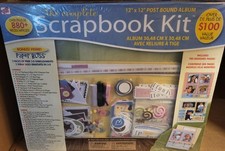 WT The Complete Scrapbook Kit 12"x12" Post Bound Album Embellishments 880 Items