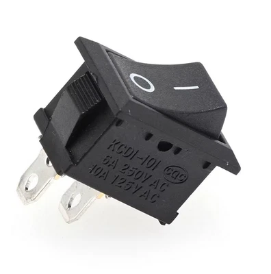 ELI-ONLINE Wippschalter eckig 15x21mm Ein/Aus Kippschalter 6A 250V 10A 125V Schwarz 2 Polig