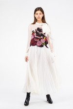 BNWT - Valentino White Chiffon Pleated Midi Dress 42IT