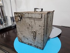 Antique Early-1900s Wood & Metal Tackle Box w/ Original Trays + Contents