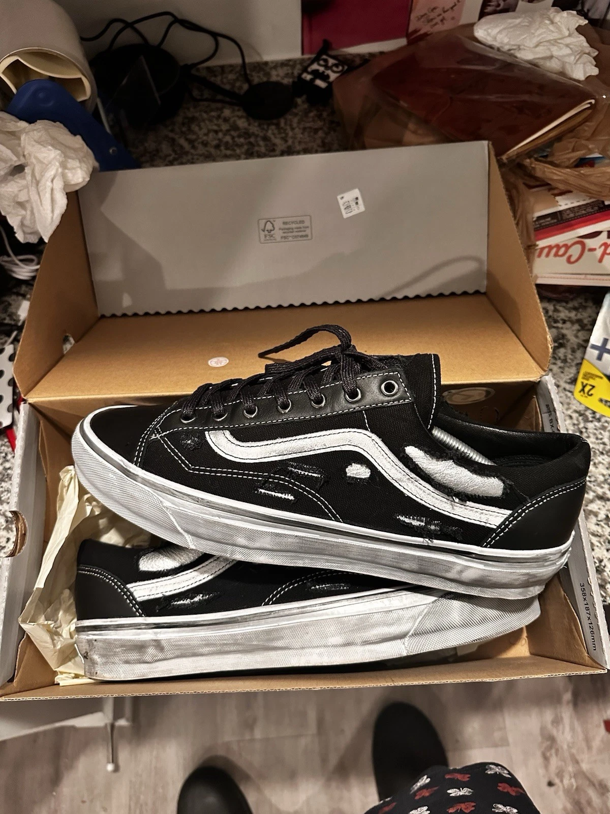 Vans Old Skool Distressed Silver Size 13
