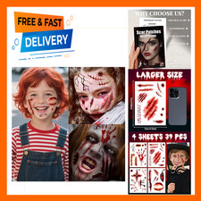 Kids Halloween Zombies Fake Scars Temporary Tattoos Makeup Kit