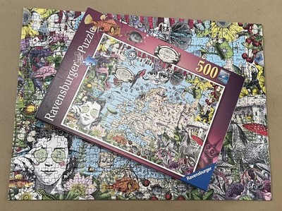 Ravensburger 500 Teile Puzzle Skurril Zirkus Europakarte 100% vollständig 