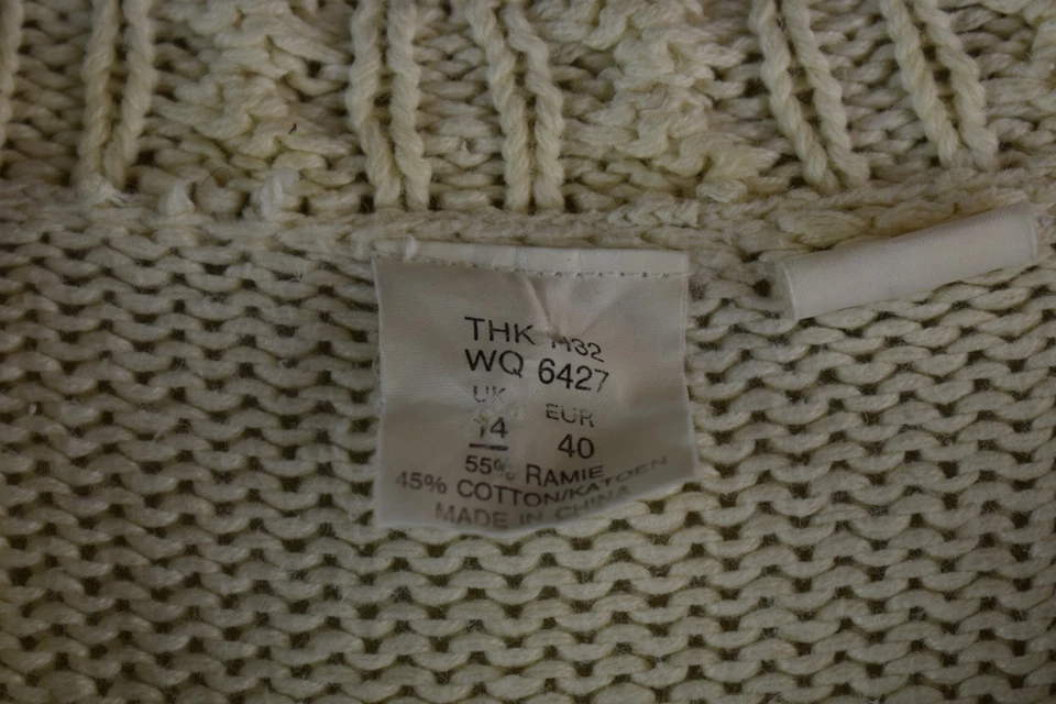 Vintage Womans Granny Knit Long Knitted Jumper Cotton Ramie Blend Size 14 - Image 4 of 4