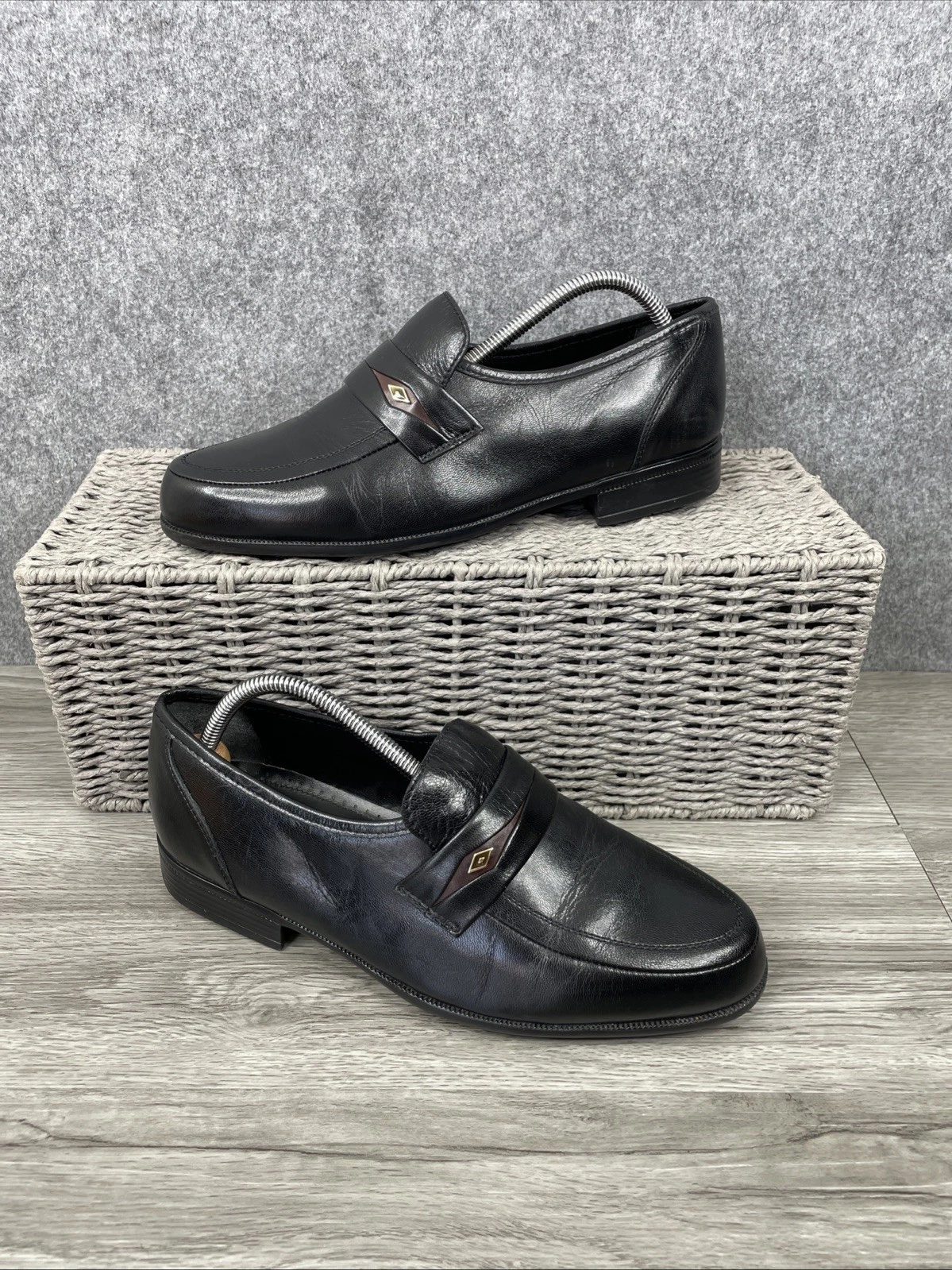 CLARKS Mocassini slip on uomo Clark’s UK 9 pelle nera ottime condizioni