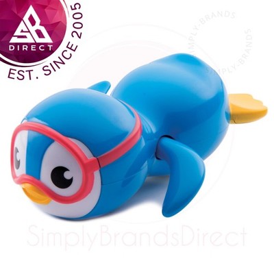 Munchkin Scuba Buddy Aufzieh Schwimmen Pinguin Badespielzeug für 9+ Monate Kinder blau