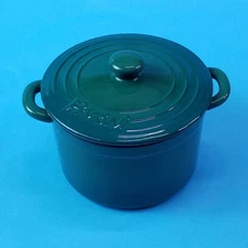 Parini Stoneware Dutch Oven Lidded Casserole Dish Green