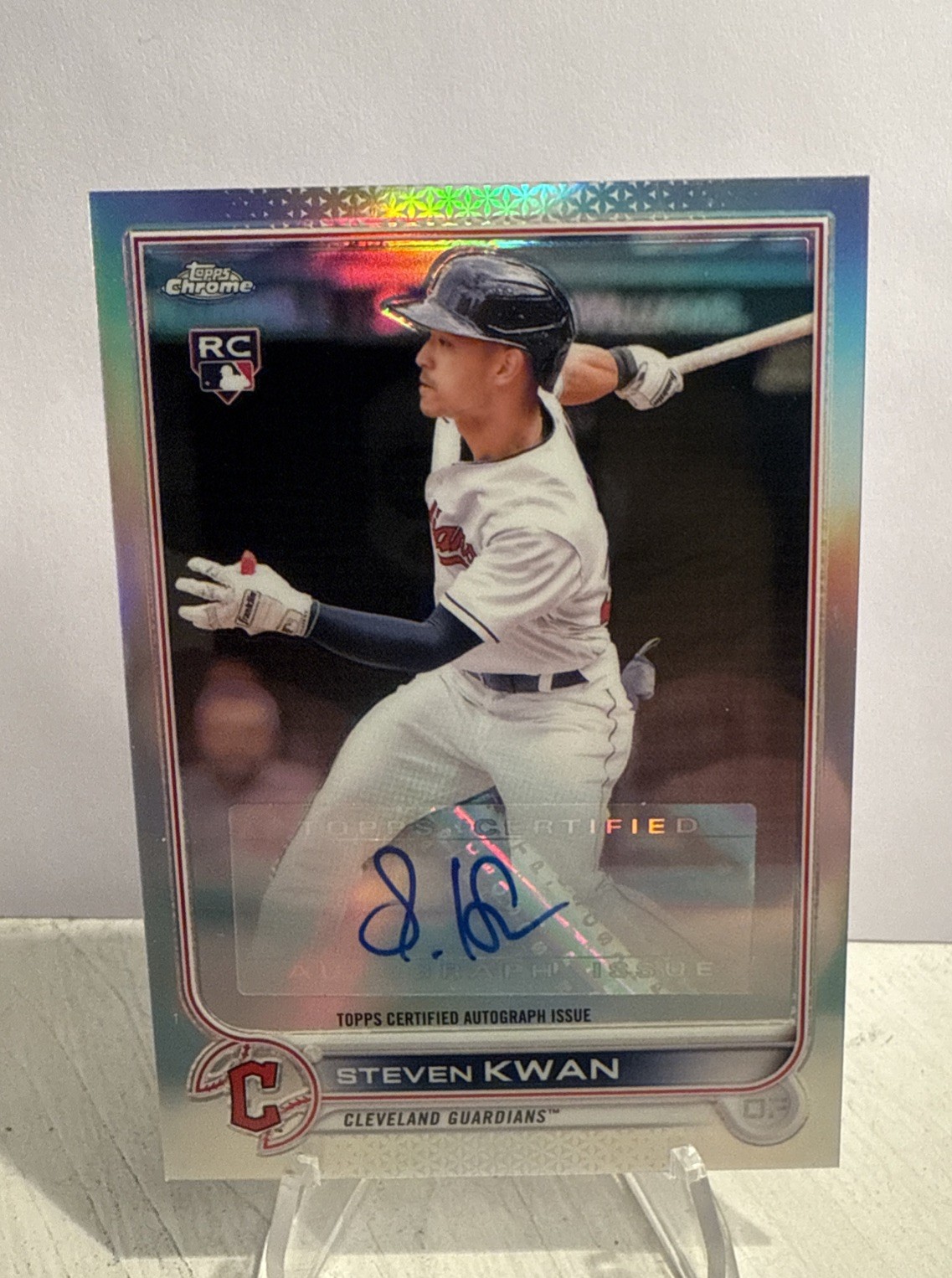 2022 Topps Chrome Update Steven Kwan Auto RC Rookie #AC-SK Guardians
