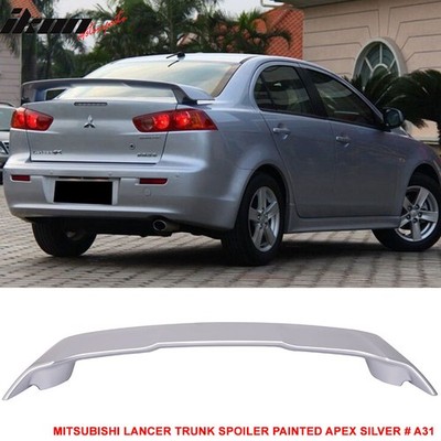 Fits 08-17 Mitsubishi Lancer OE Style Rear Trunk Spoiler Lip Painted #A31 Silver