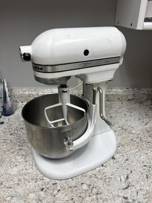 KitchenAid K5-A Electric Stand Mixer White Bowl 10 Speed TESTED WORKS