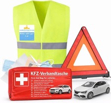 3 in 1 - Auto Erste Hilfe Set 2026 - KFZ EN ISO 20471 Verbandskasten Pkw