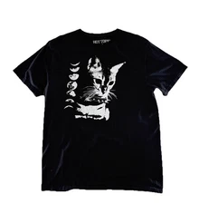 Hot Topic Black Cat Tee T-Shirt Size M Cat Lady Punk Grunge Y2K 90’s Skater