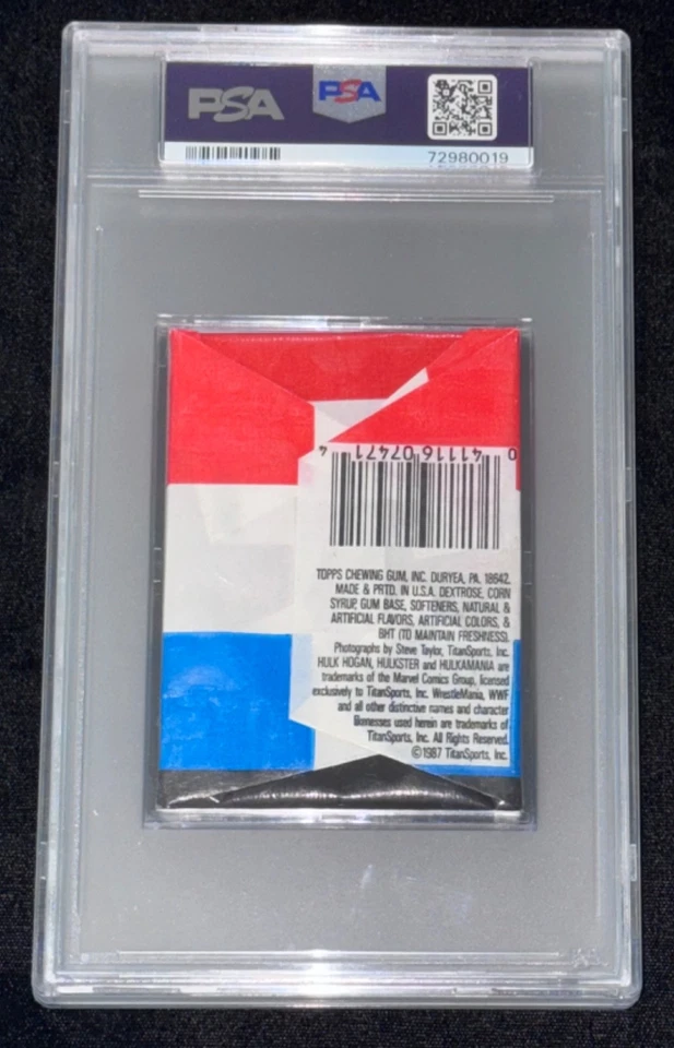 1987 Topps WWF Wrestling WrestleMania III Bret Hart/Mankind RC Unopened Pack PSA - Image 2 of 4