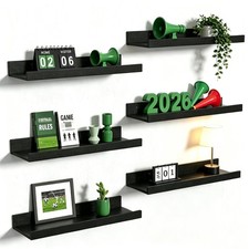 Floating Shelves for Wall, Wall Shelves for Decor Storage Set of 6, Wall Moun...