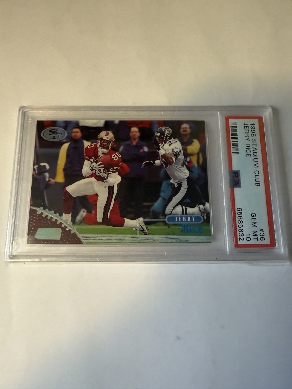 1998 Topps Stadium Club Jerry Rice #36 San Francisco 49ers PSA 10💎 view 2