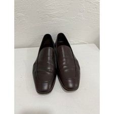 Prada Milano Leather Square Toe Slip-on Dress Loafers Brown Size 9