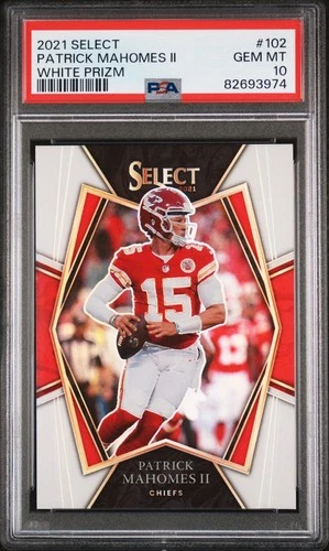 2021 Panini Select #102 Patrick Mahomes Ii White Prizm /35 PSA 10