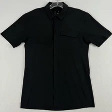 Arc'teryx Skyline Shirt Short Sleeve Mens Small Black Snap Button Up Field EUC