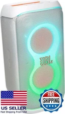 Portable Party Speaker 120W, Foldable Handle, LED Lights, 12H Battery, Splashpro