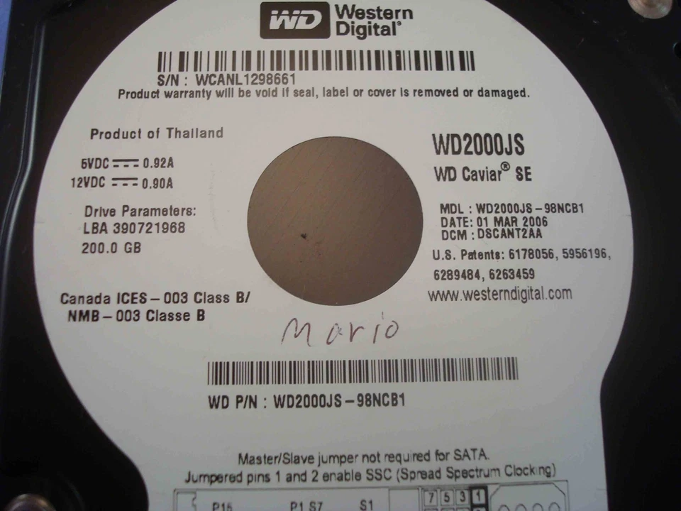 Western Digital WD Caviar SE SATA 200GB Hard Drive WD2000JS-98NCB1 DCM:DSCANT2AA - Image 2 of 3