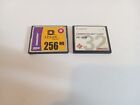 Lot Of 2 Cards Lexar Media 256Mb 4X Compactflash Cf Memory + Canon Fc-32M Camera