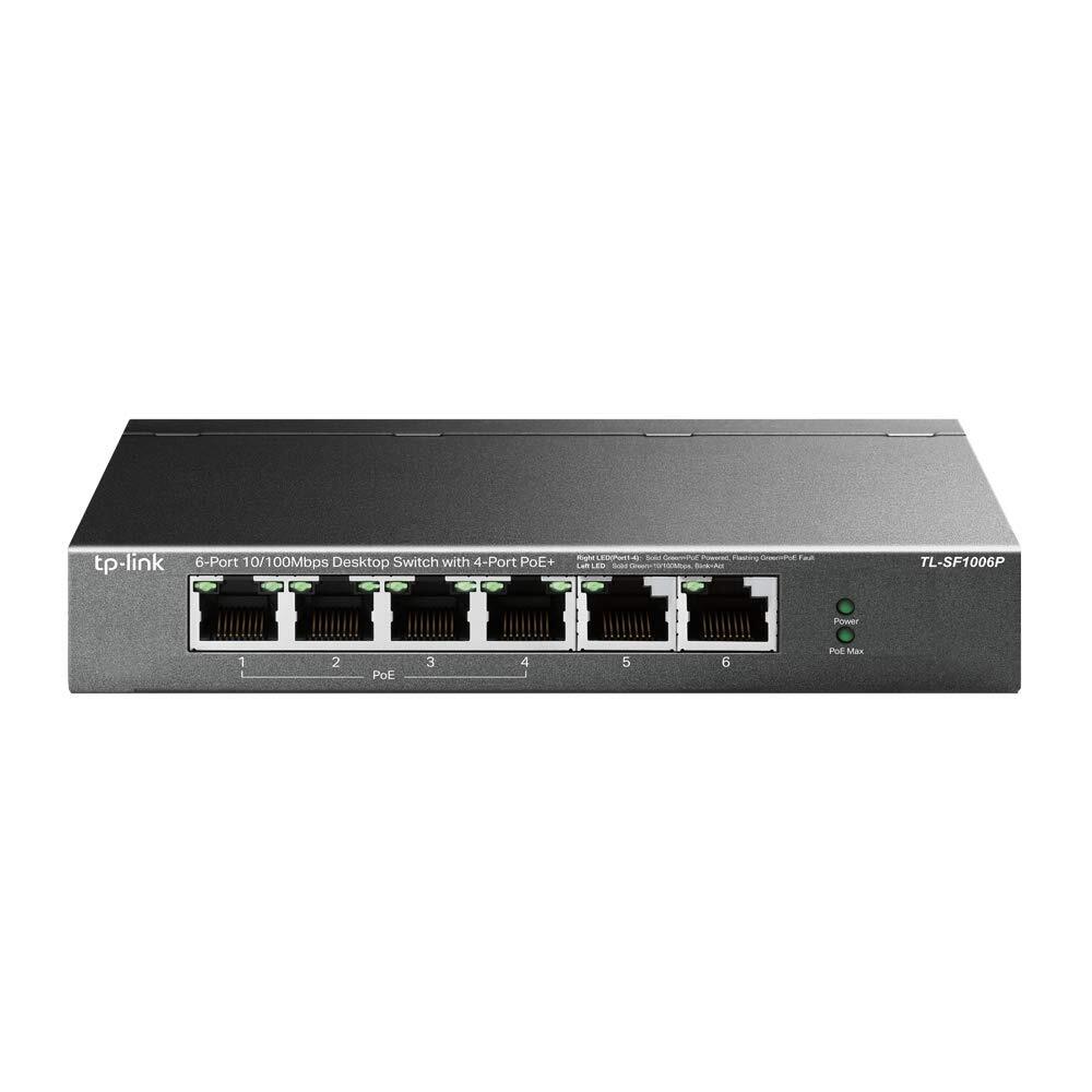 TP-Link 6-Port 10/100 Mbps Desktop PoE Switch with 4-Port PoE+, Works with IEEE