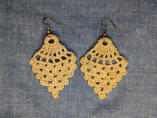 Beige "natural" Handmade Crochet Earrings
