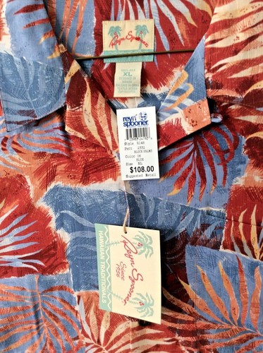 NEW REYN SPOONER BEAUTIFUL BLOCK PALMS 100% SILK $108 COOL VERY RARE XL - Picture 4 of 12