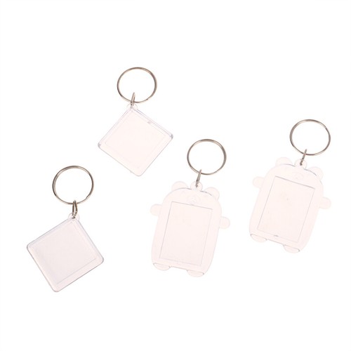 5Pcs Clear Acrylic Blank Photo Frame vente en gros Keychain DIY Picture Frame Keyring Pend-wf