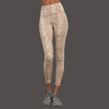 NWT Varley Let's Move High Waisted Rise Legging Light Tan Animal Print 25" Large