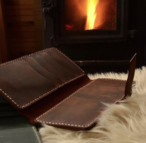 Handmade Brown Genuine Leather Long Wallet Man and Woman - Picture 4 of 16
