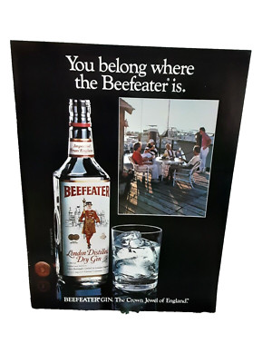 1983 Beefeater London Dry Gin Crown Jewel Of England Original Print Ad
