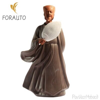 Chinese Zi Sha Sand Zhuge Liang Statue Kong Ming Figure Decor