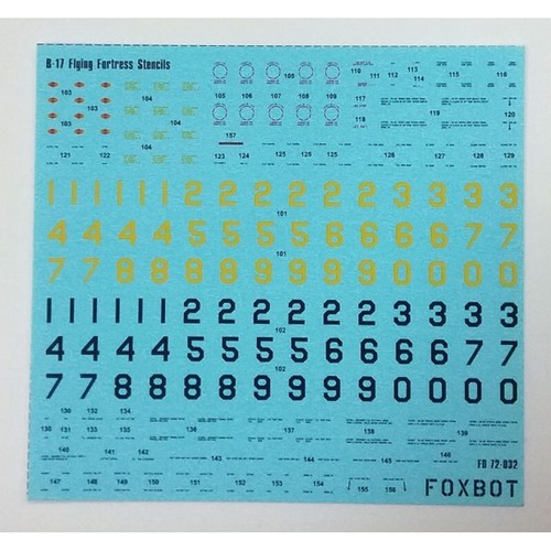 FOXBOT 72-032 Scale 1:72 Decals Stencils for B-17 Flying Fortress - Picture 8 of 24