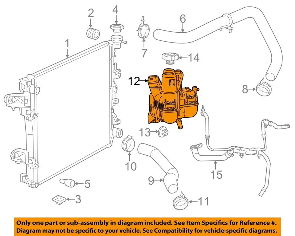 Used Engine Coolant Reservoir fits: 2015 Ram Dodge 2500 pickup 6.4 Grade A Foto 3 de 4