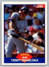 1989 MLB Score Terry Francona #597 Cleveland Indians   89-SBBC