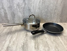 1 quart sauce pan  &  7" T-Fal Frying Pan Philippe Richard.  Pre-owned