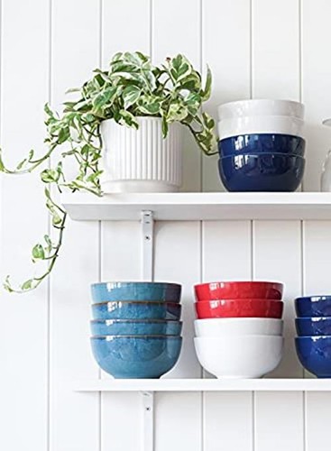 Cereal Bowls 6 Inch Ceramic Bowl Set for Soup Dessert Fruits Salad Noodle - Picture 8 of 9